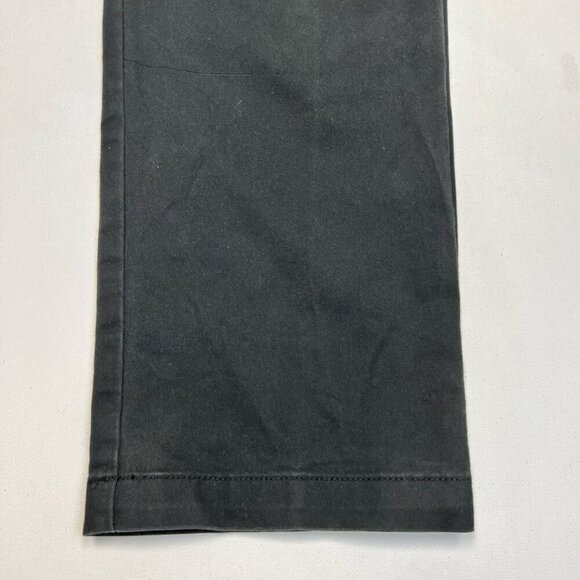 Izod Mens Chino Pants Solid Black Pockets Twill Flat Front Classic Fit 32x32.75" - Picture 9 of 11